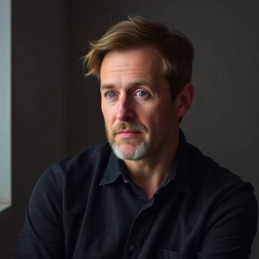 A studio portrait of novelist Ben Carter, reflecting his thoughtful and creative nature